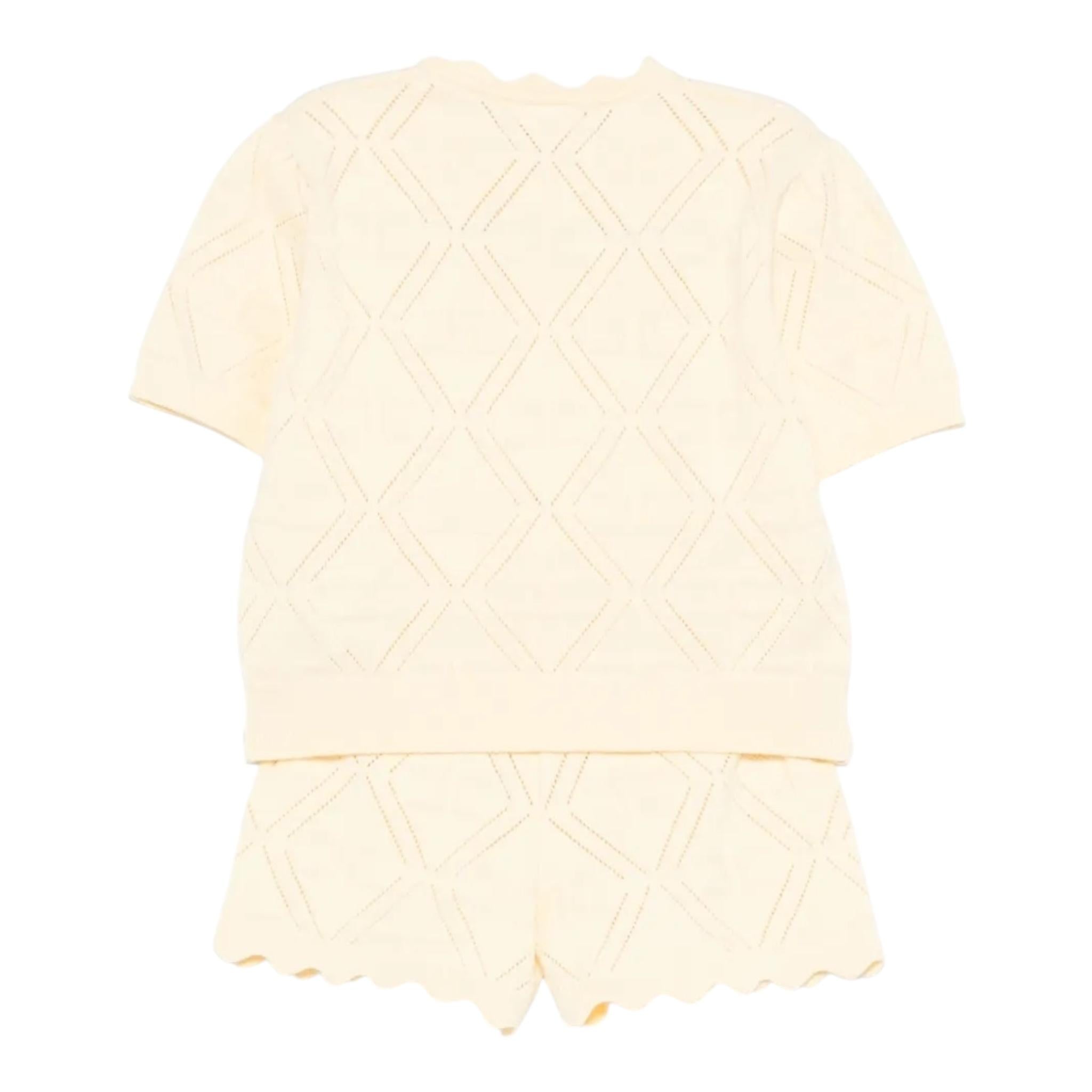 Elisabetta Franchi Completo 2 Pezzi T-Shirt-Bermuda In Filo per Neonata EGCM006 GIALLO ELISABETTA FRANCHI 