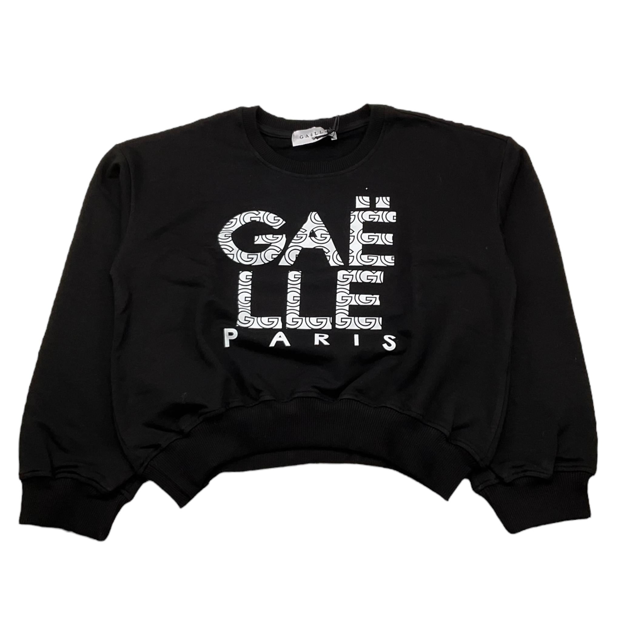 GAELLE felpa chiusa girocollo tinta unita cn stampa logo Nero per Bambina 2741F00318 NERO GAELLE 