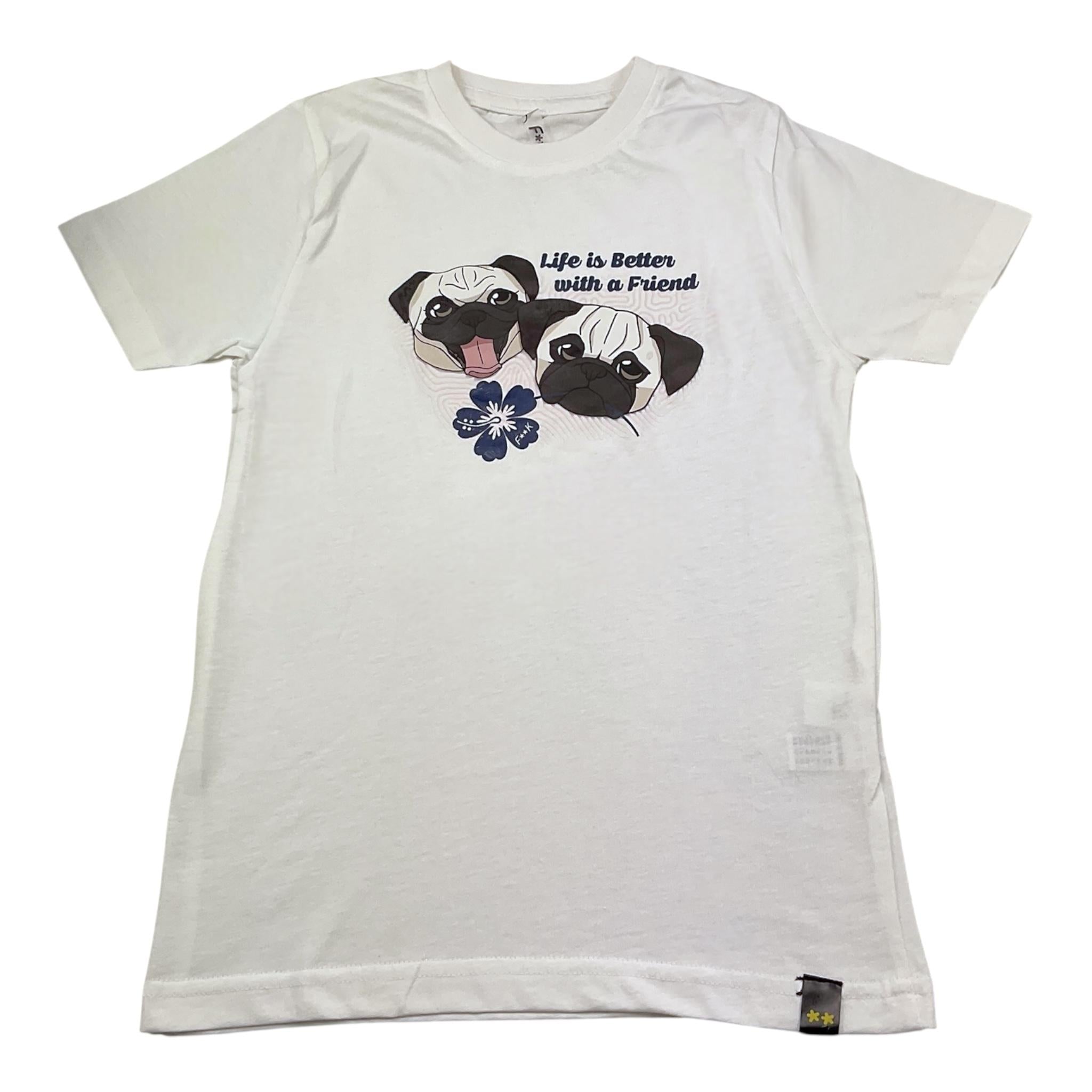 F**K T-Shirt Tinta Unita con Stampa per Bambina KSKIDEO BIANCO F**K 