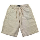 Emporio Armani Bermuda Tinta Unita Con Elastico In Vita E Fantasia A Righe Avorio Per Bambino