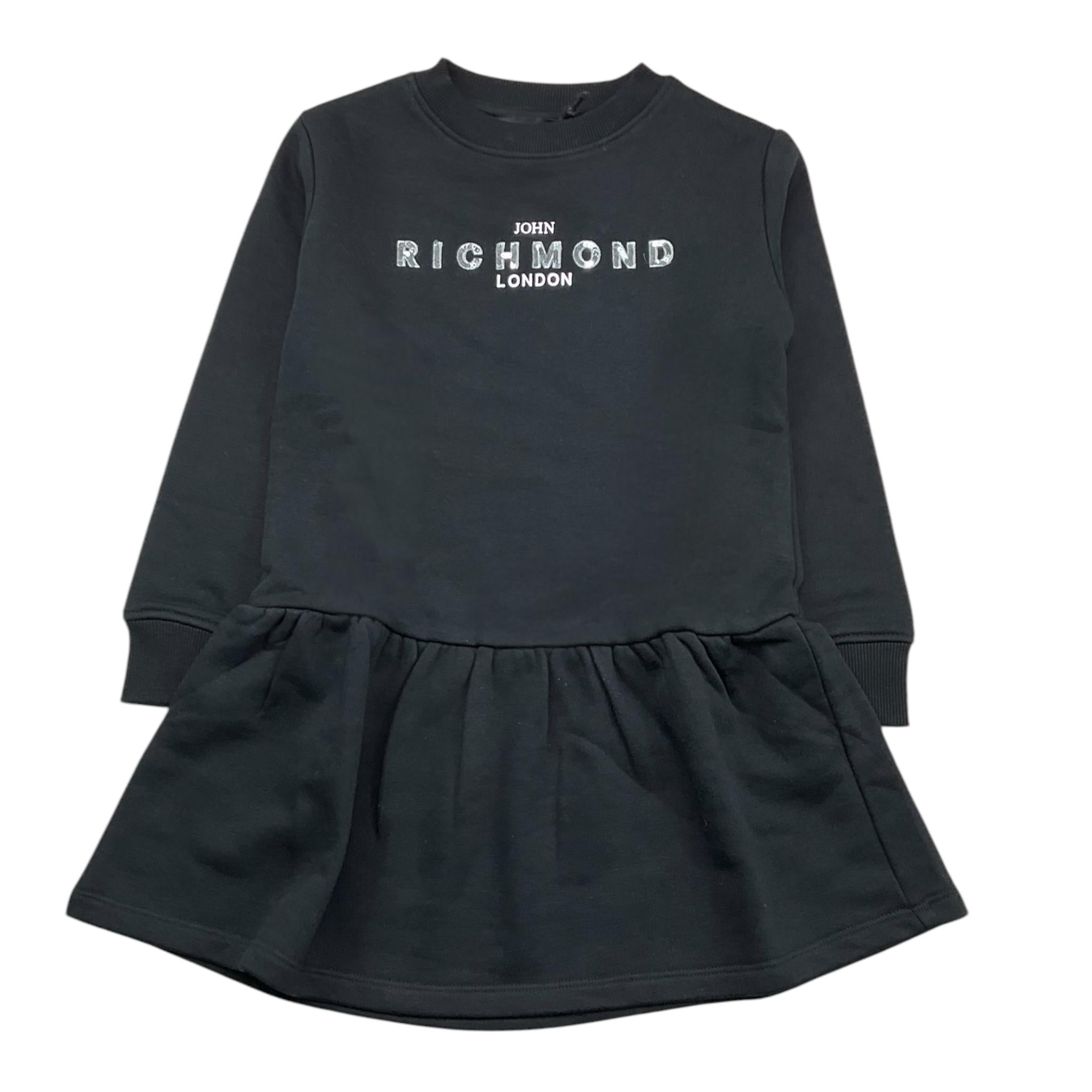 JOHN RICHMOND abito tinta unita con stampa Nero per Bambina RGA2405VE NERO JOHN RICHMOND 