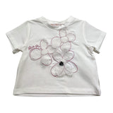 Alice Pi T-Shirt Girocollo Tinta Unita Con Stampa Bianco Per Neonata