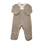 BABIDU tutina tinta unita in velluto Grigio per Neonata 19815 GRIGIO BABIDU 