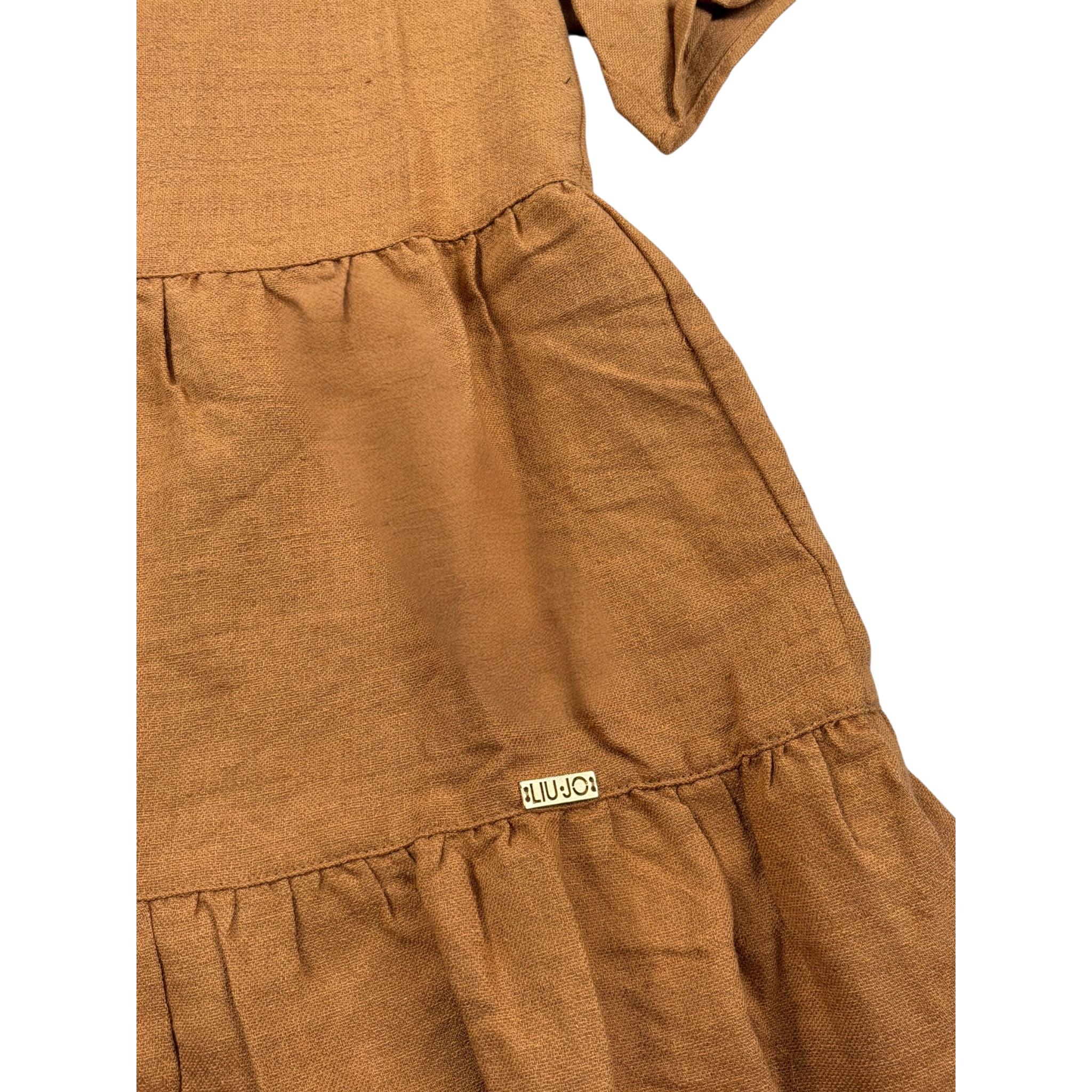 Liu Jo Abito Mezza Manica Tinta Uita Marrone per Bambina KA3094 MARRONE LIU JO 