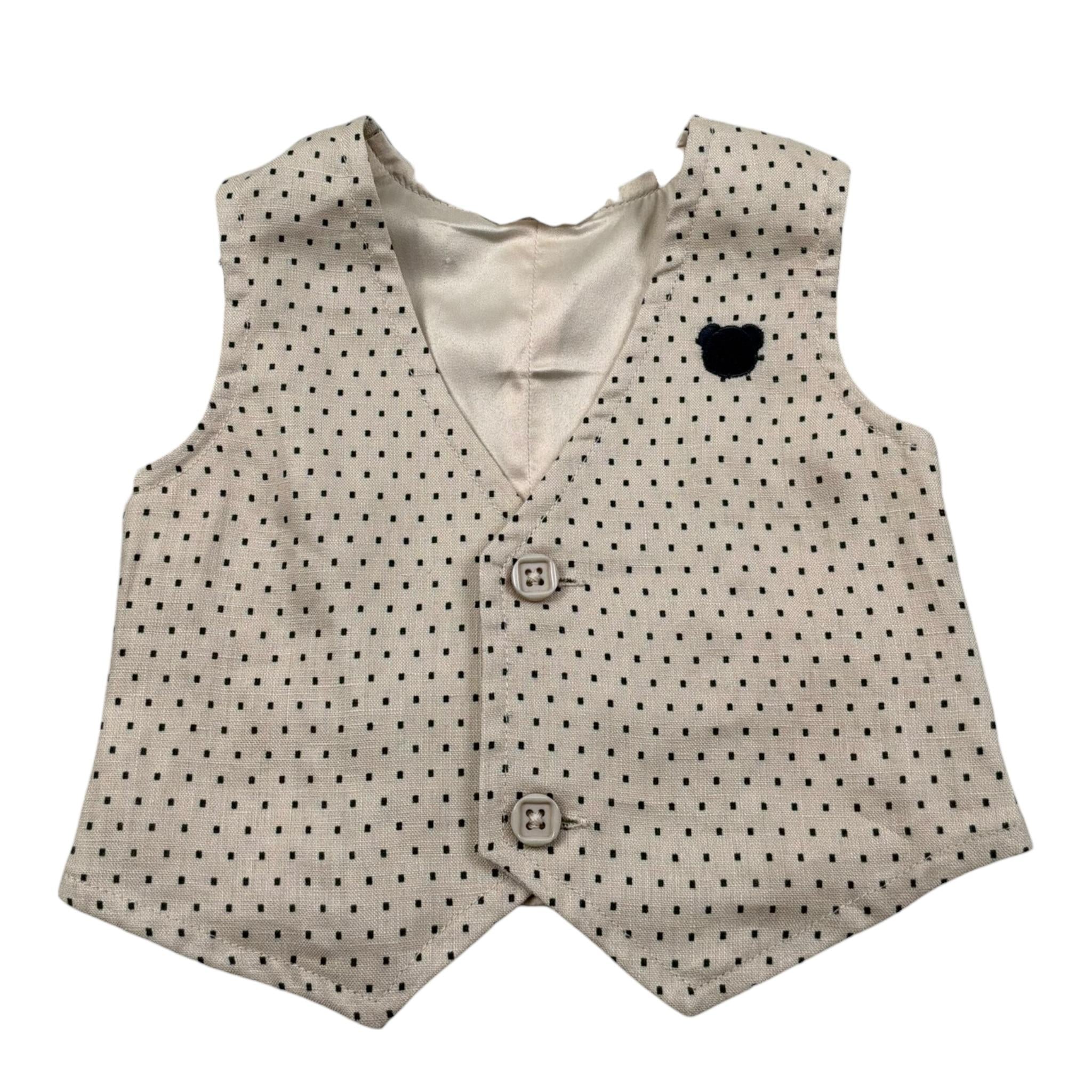 Mini Banda Gilet Tinta Unita Microfantasia per Neonato 32690 BEIGE MINI BANDA 