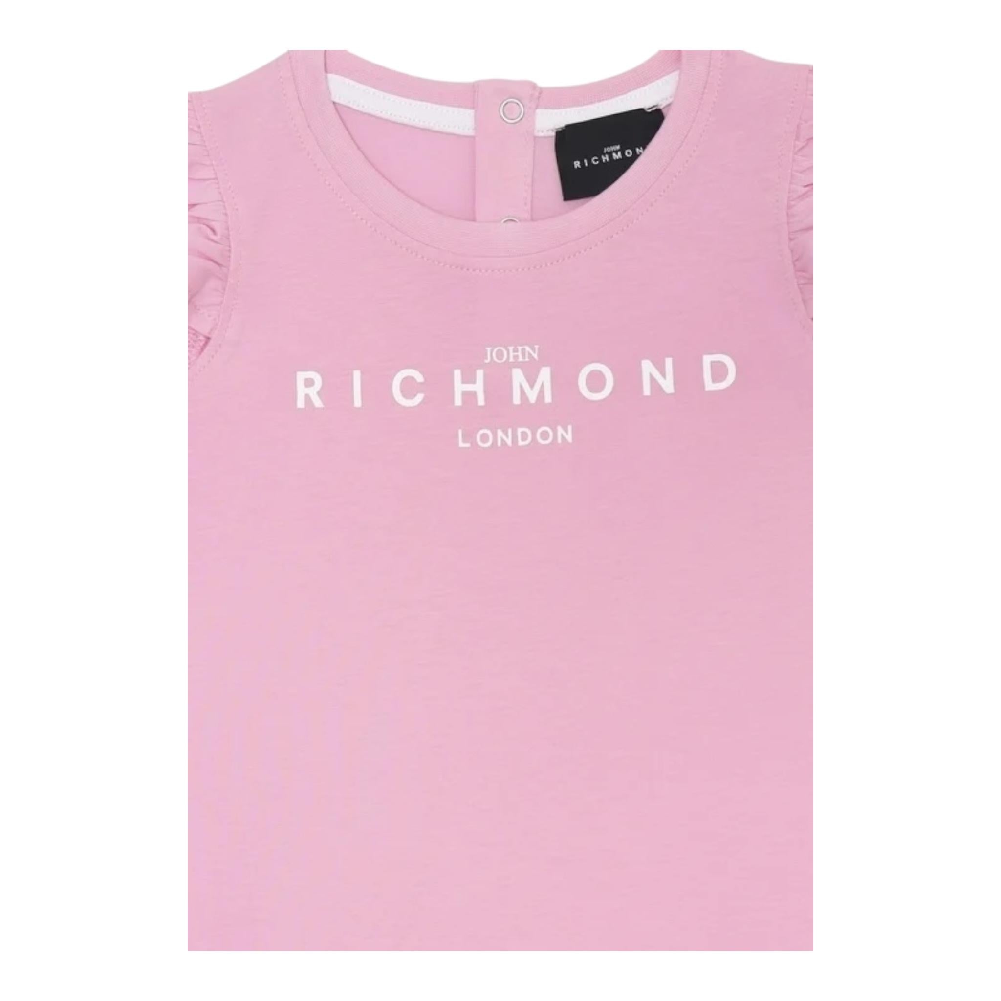 John Richmond T-Shirt Girocollo Tinta Unita con Stampa per Neonata RIP25002TS ROSA JOHN RICHMOND 