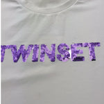 Twinset T-Shirt Girocollo Tinta Unita con Stampa per Bambina 251GJ2537 BIANCO TWINSET 