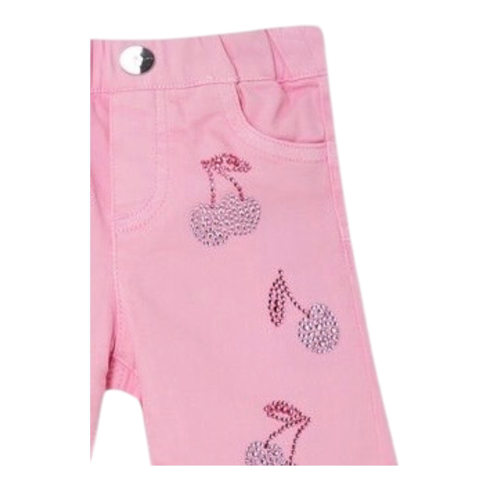 Liu Jo Pantalone Tinta Unita con Elastic In Vita E Brillantini per Neonata HA5070 ROSA LIU JO 