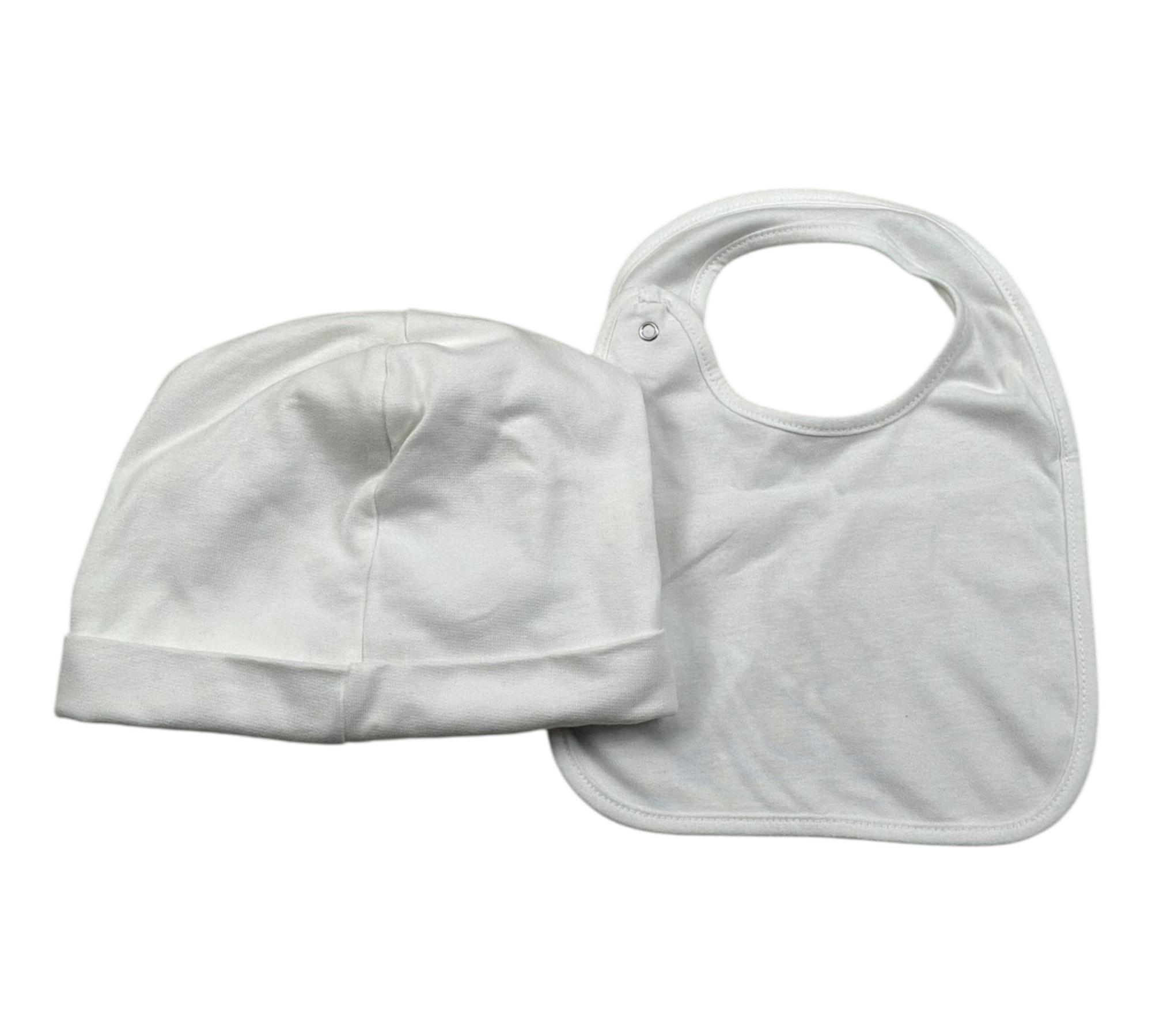 Moschino Set Cappello-Bavetta Tinta Unita per Neonato MUY081 PANNA MOSCHINO 