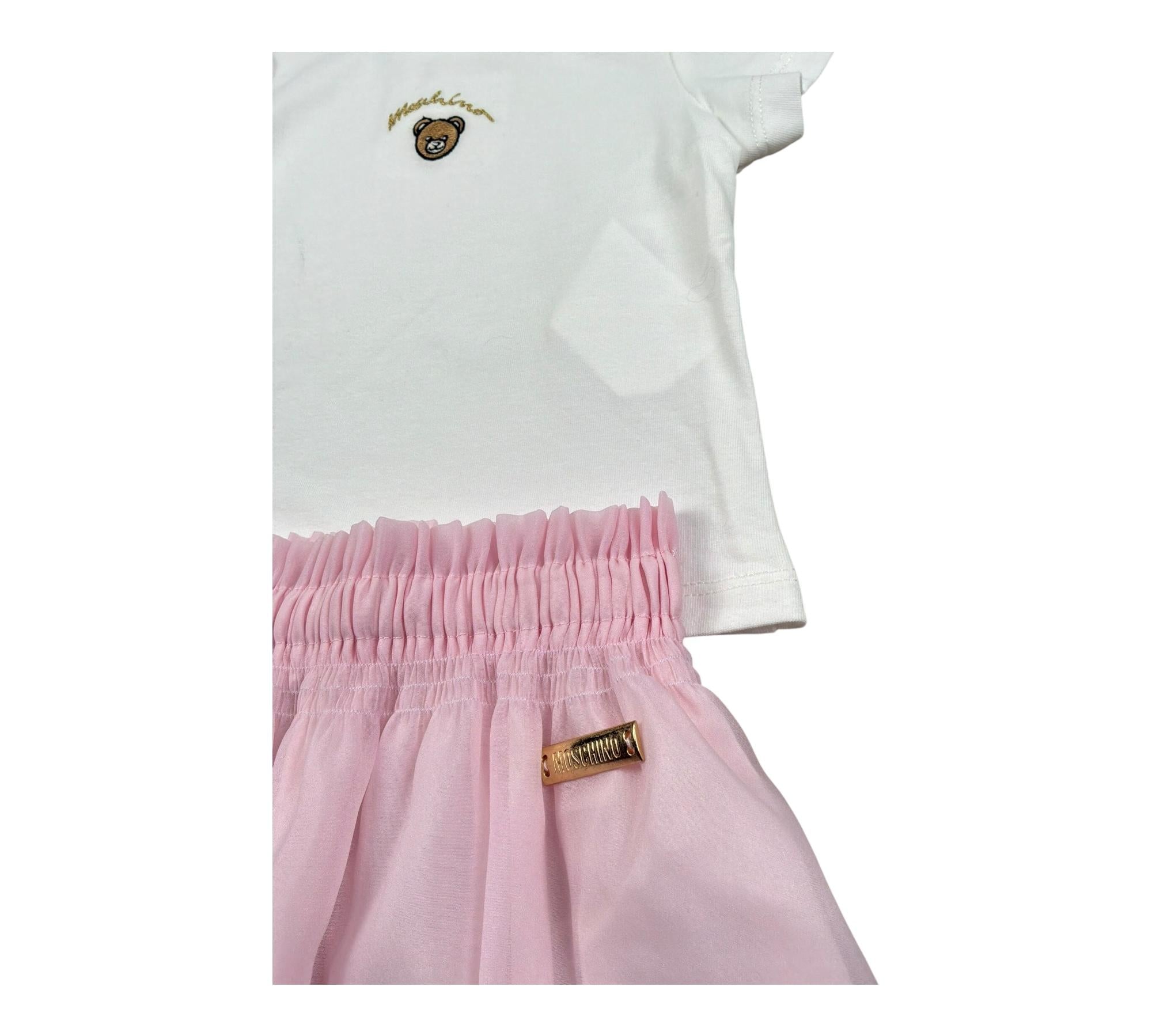 Moschino Completo 2 T-Shirt-Gonne per Neonata MDG01S BIANCO/ROSA MOSCHINO 