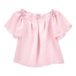 Monnalisa Camicia Mezza Manica Tinta Unita per Bambina 17E300J ROSA MONNALISA 
