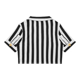 Moschino Camicia Modello Crop Bicolore Con Fantasia A Righe Bianco/Nero Per Bambina