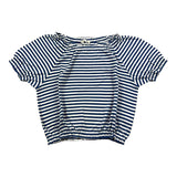 Zhoe & Tobiah T-Shirt Bicolore Con Fantasia A Righe Bianco/Blu Per Bambina