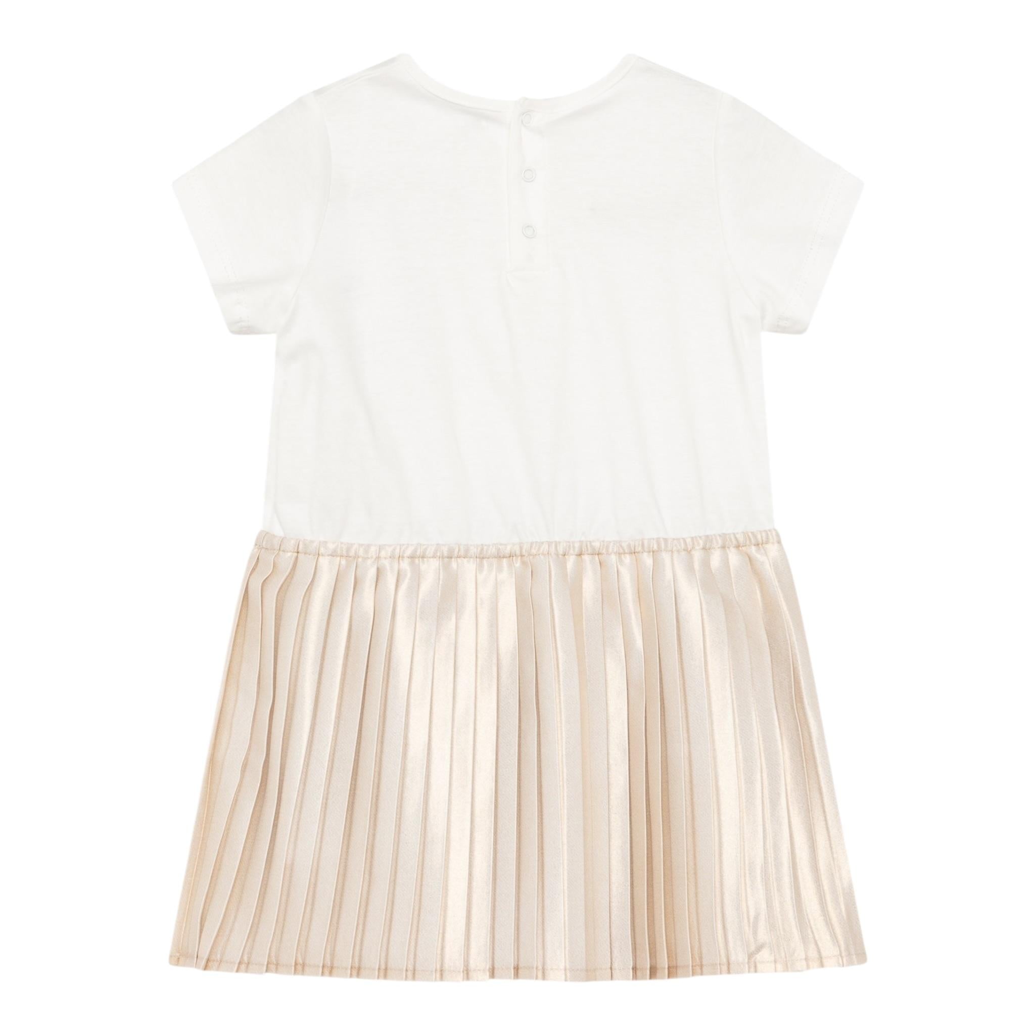 Michael Kors Abito Mezza Manica con Gonna In Contrasto per Neonata R30308X BIANCO MICHAEL KORS 