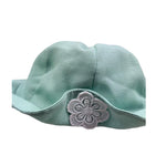 I Delfi Cappello Tinta Unita con Ricamo per Neonata 25P5149 VERDE I DELFI 