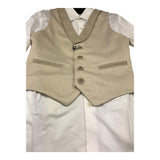 Mai'S Kids Completo 3 Pezzi Camicia--Gilet-Pantalone per Bambino ANDREAS BEIGE MAI'S KIDS 
