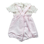 La Stupenderia Completo 2 Pezzi Bicolore Salopette-Camicia per Neonata TBCT588 BIANCO/ROSA LA STUPENDERIA 
