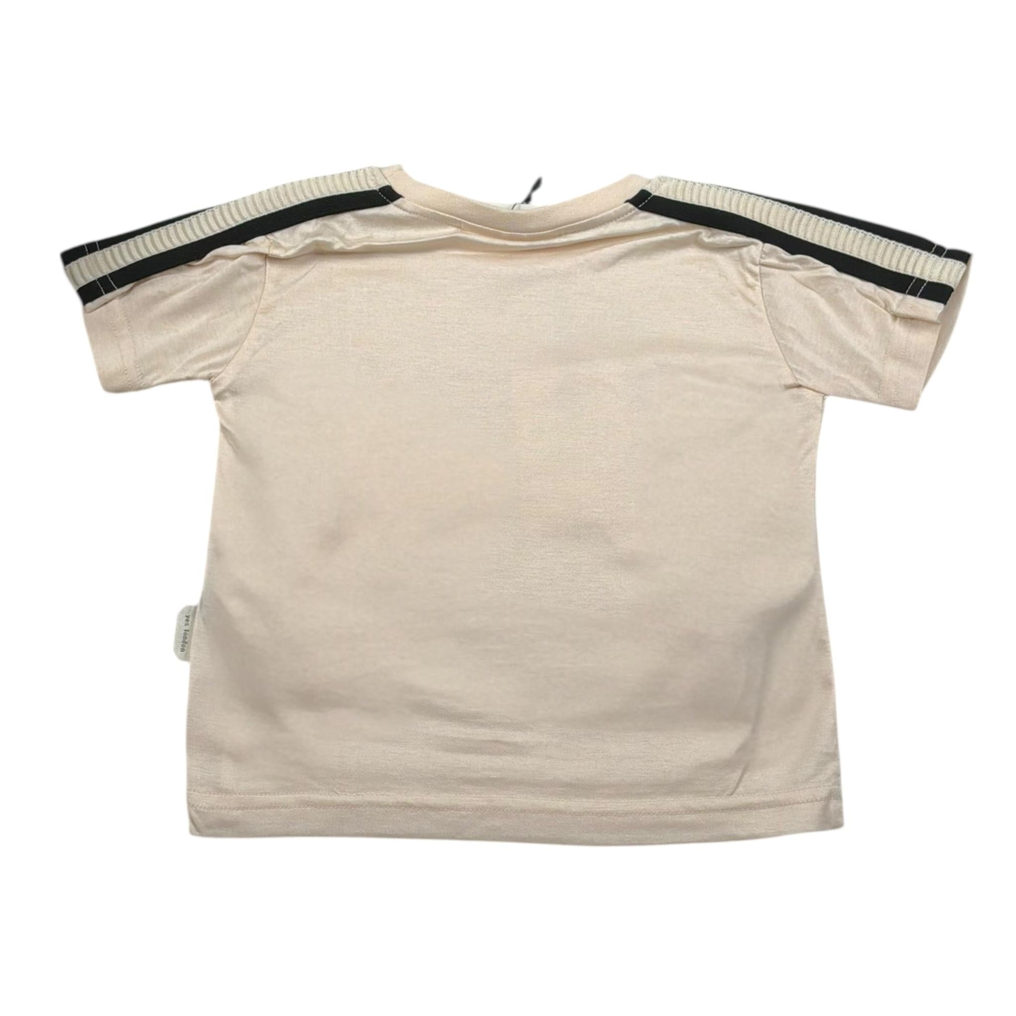 Yes London T-Shirt Girocollo Tinta Unita con Logo per Neonato JR2134X BEIGE YES LONDON 