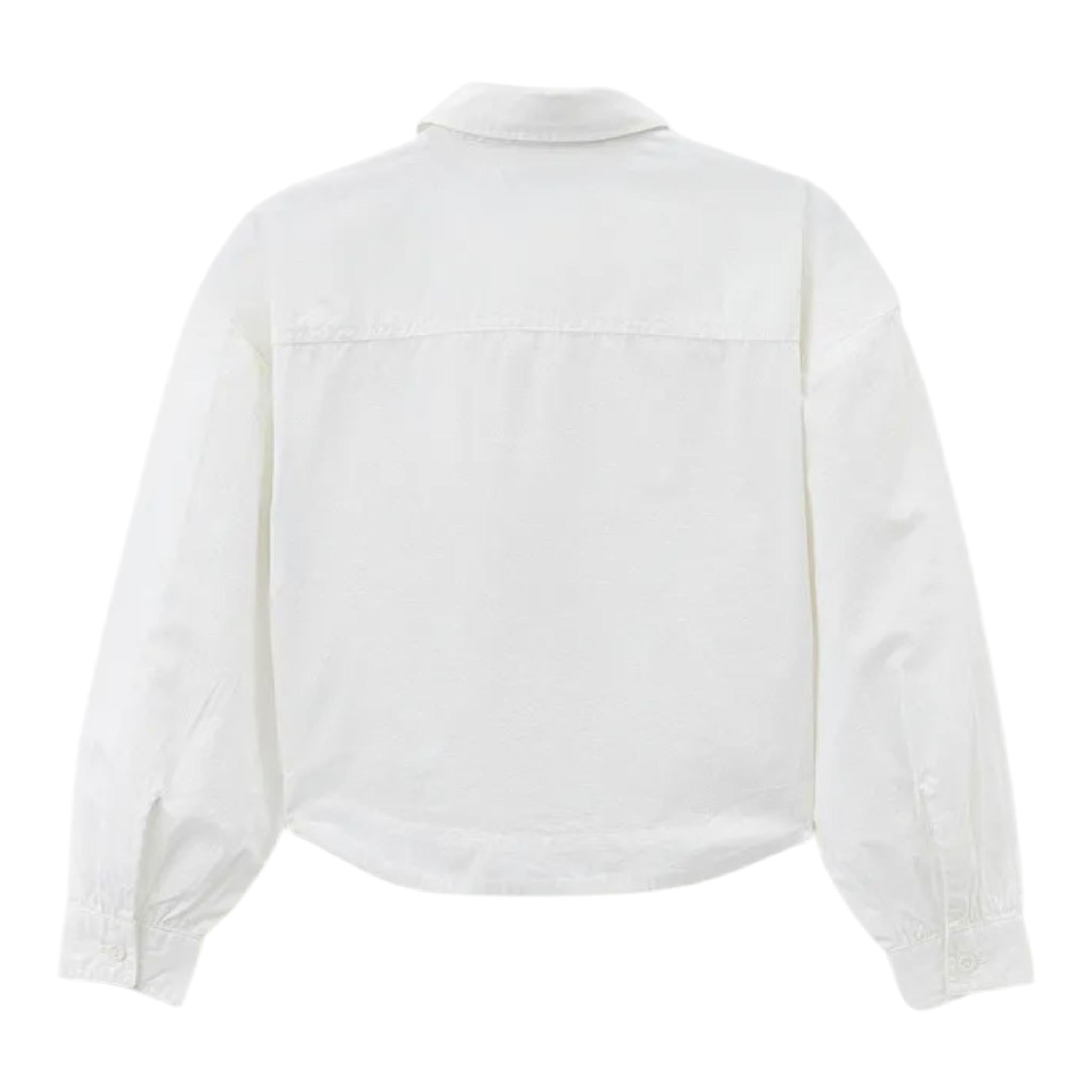 Calvin Klein Camicia Manica Lunga tinta unita con Logo Bianco per Bambina IG0IG02119 BIANCO CALVIN KLEIN 