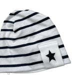 Le Bebe' Cappello Tinta Unita con Fantasia A Righe per Neonato LBB4043 BIANCO LE BEBE' 