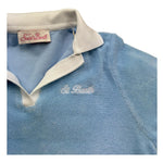 Saint Barth Polo Mezza Manica Tinta Unita In Spugna con Colletto In Contrasto per Bambina JAIM003 AZZURRO SAINT BARTH 