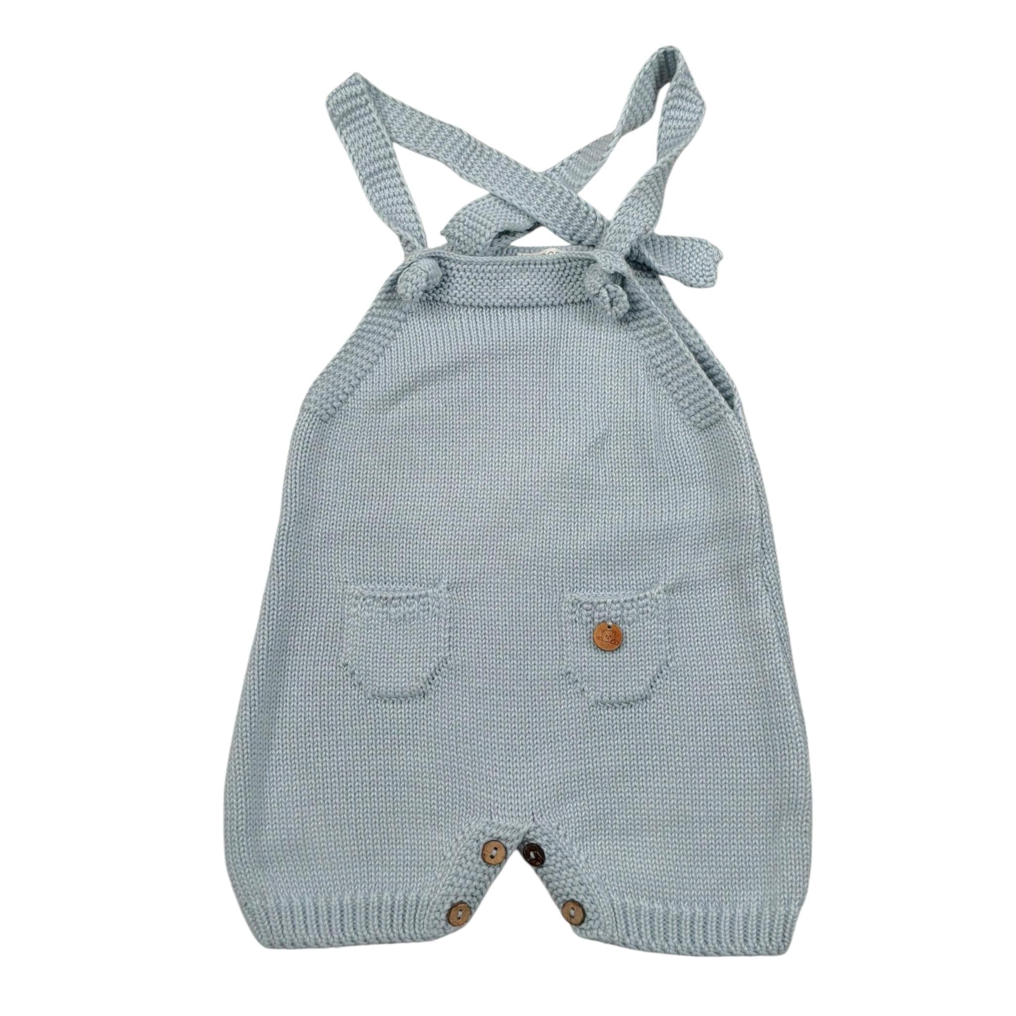 Pangasa Salopette Tinta Unita In Maglia per Neonata SALOPPP AZZURRO PANGASA 