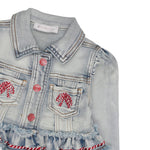 Monnalisa Giubbino In Denim Tinta Unita per Neonata 39E101 AZZURRO MONNALISA 