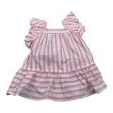 Aletta Abito Giromanica Fantasia A Righe Bianco/Rosa per Neonata R22607 BIANCO/ROSA ALETTA 