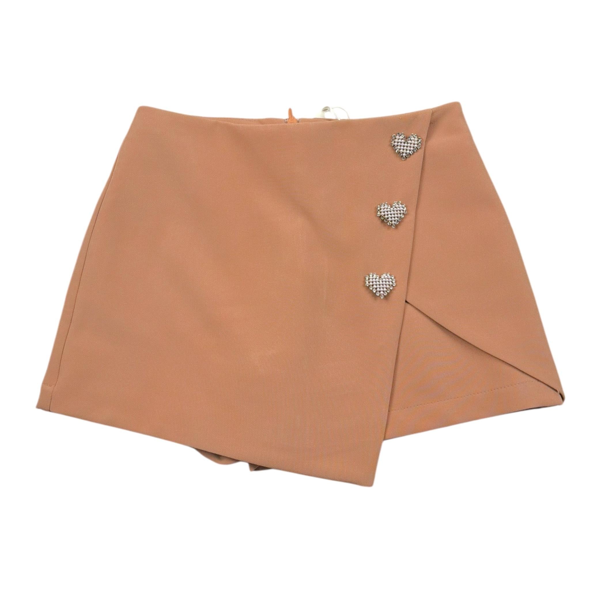 Fun & Fun Short Finta Gonna Tinta Unita per Bambina FNCBSO16400 BISCOTTO FUN & FUN 