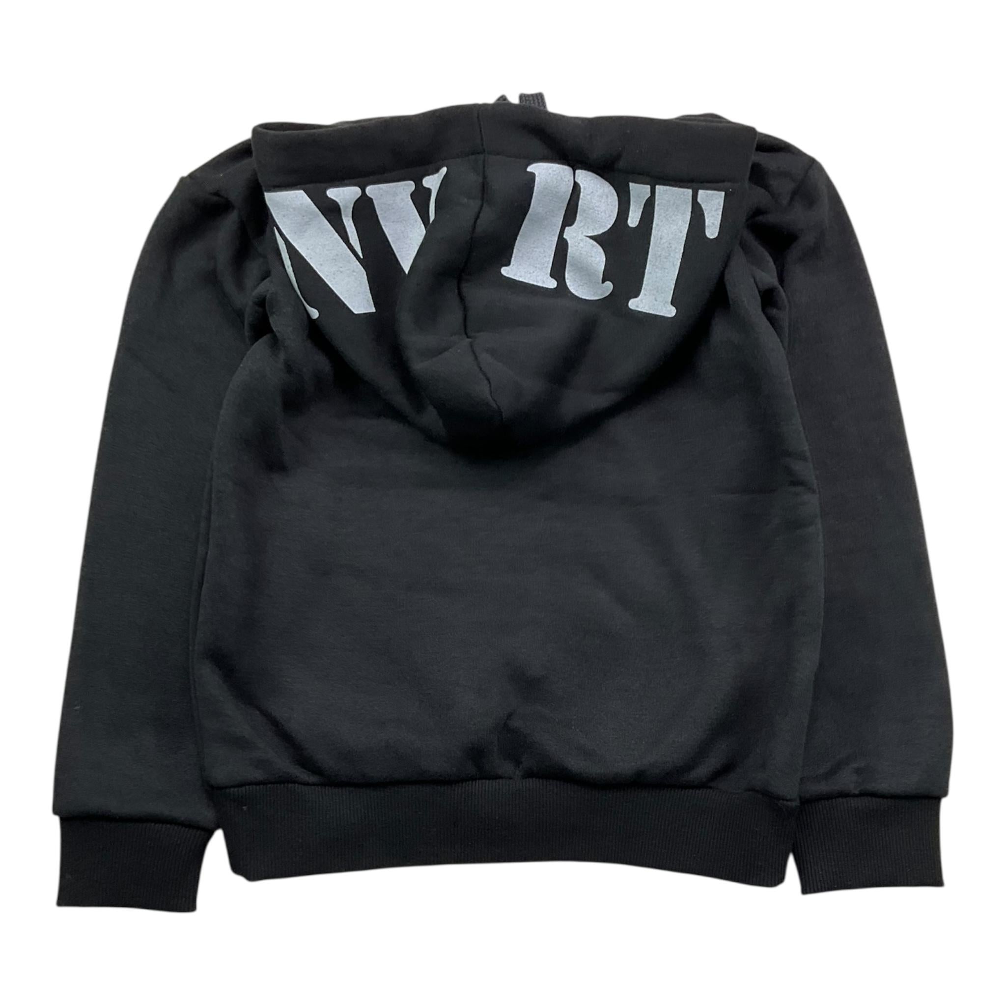 NEVER TOO felpa tinta unita con cappuccio e stampa Nero per Bambino NT1475R NERO NEVER TOO 