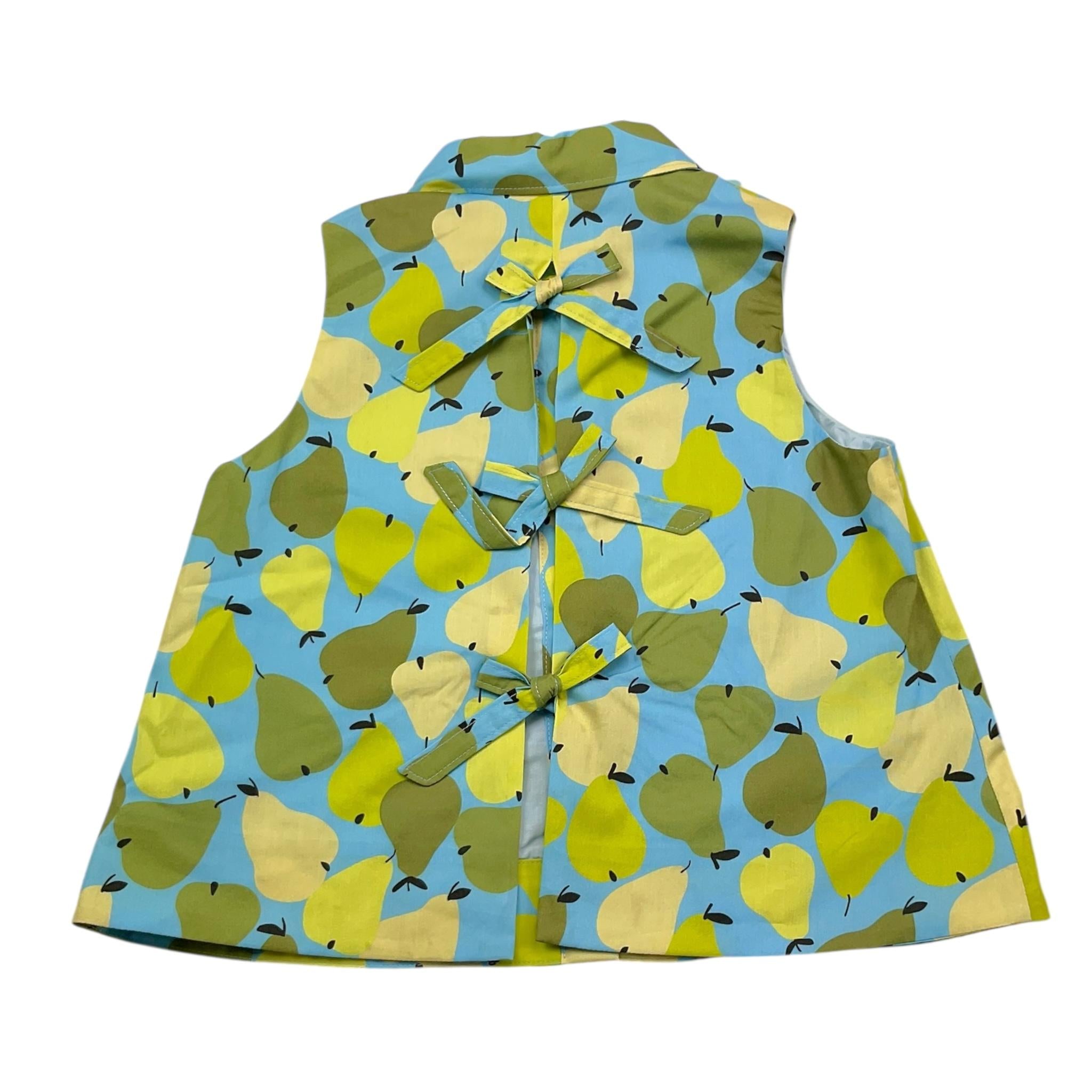 Mimisol Camicia Giromanica Tinta Unita con Stampa pera per Bambina MFCA088 AZZURRO MIMISOL 