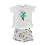Sardon Completo T-Shirt-Costume Mongolfiere Bianco per Neonato