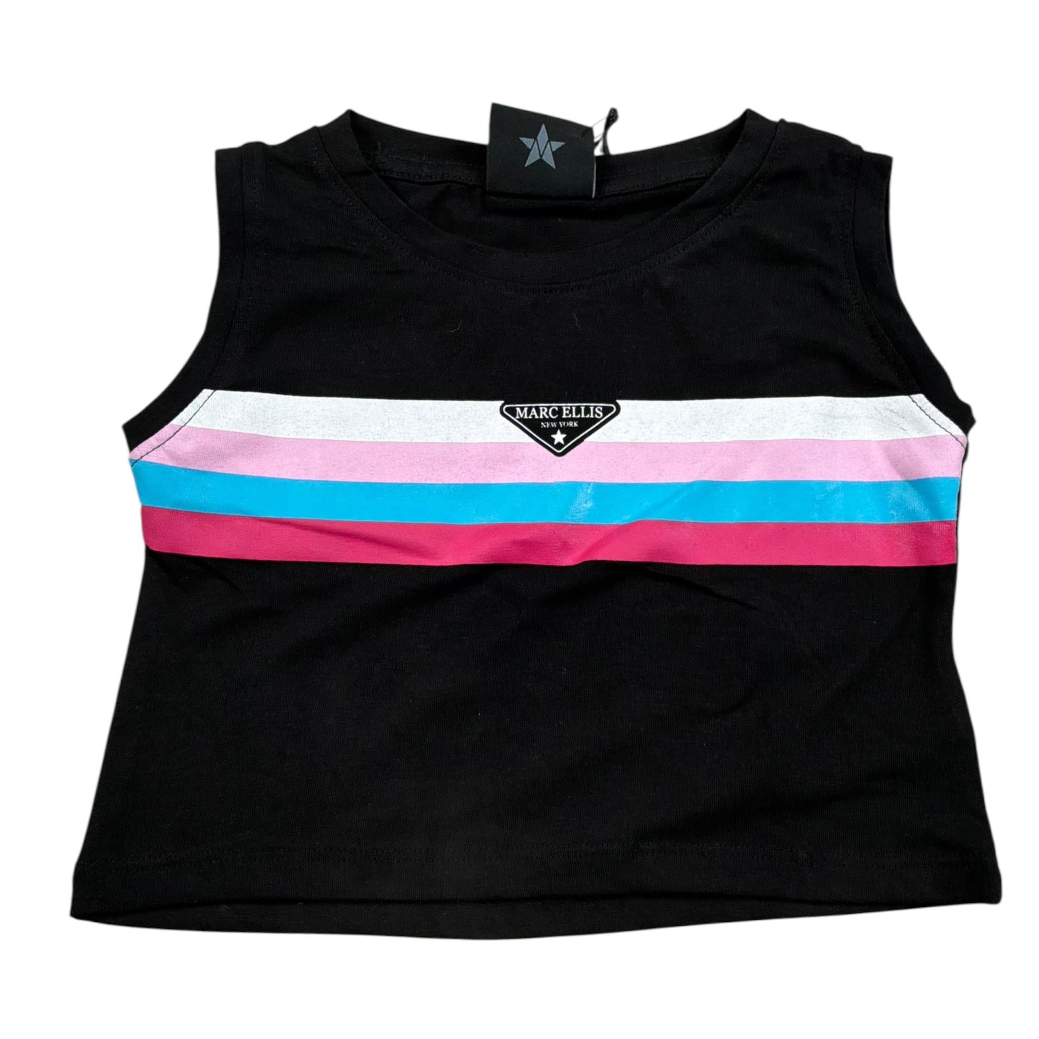 Marc Ellis Completo 2 Pezzi Top-Short Tinta Unita con Stampa per Bambina JMJCM01200 NERO MARC ELLIS 