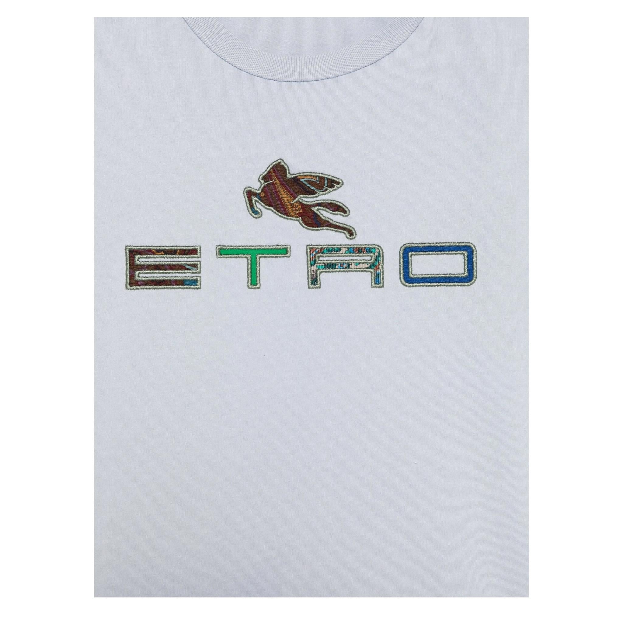 Missoni T-Shirt Girocollo Tinta Unita con Stampa per Bambino GW8P81 AZZURRO MISSONI 