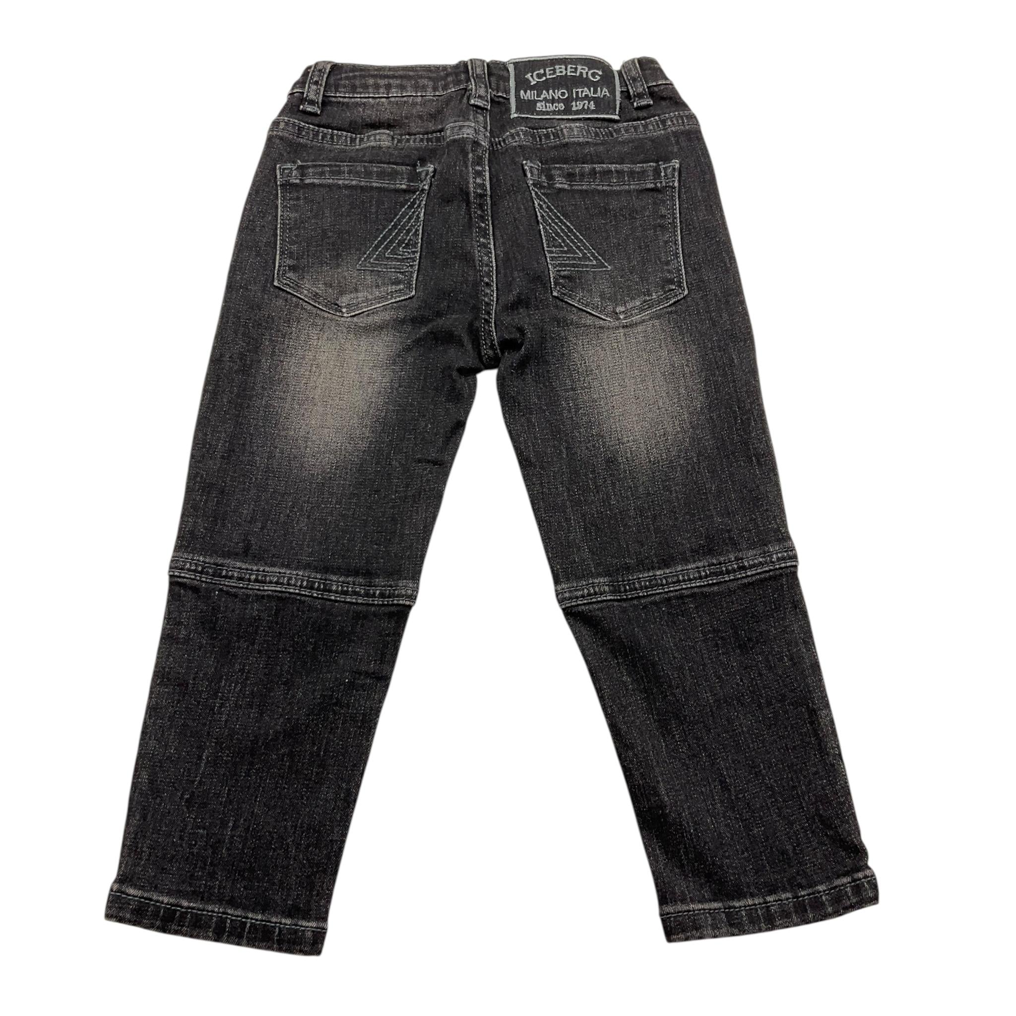 ICEBERG jeans tinta unita con girovita regolabile Nero per Neonato PTICE5308BXXX NERO ICEBERG 