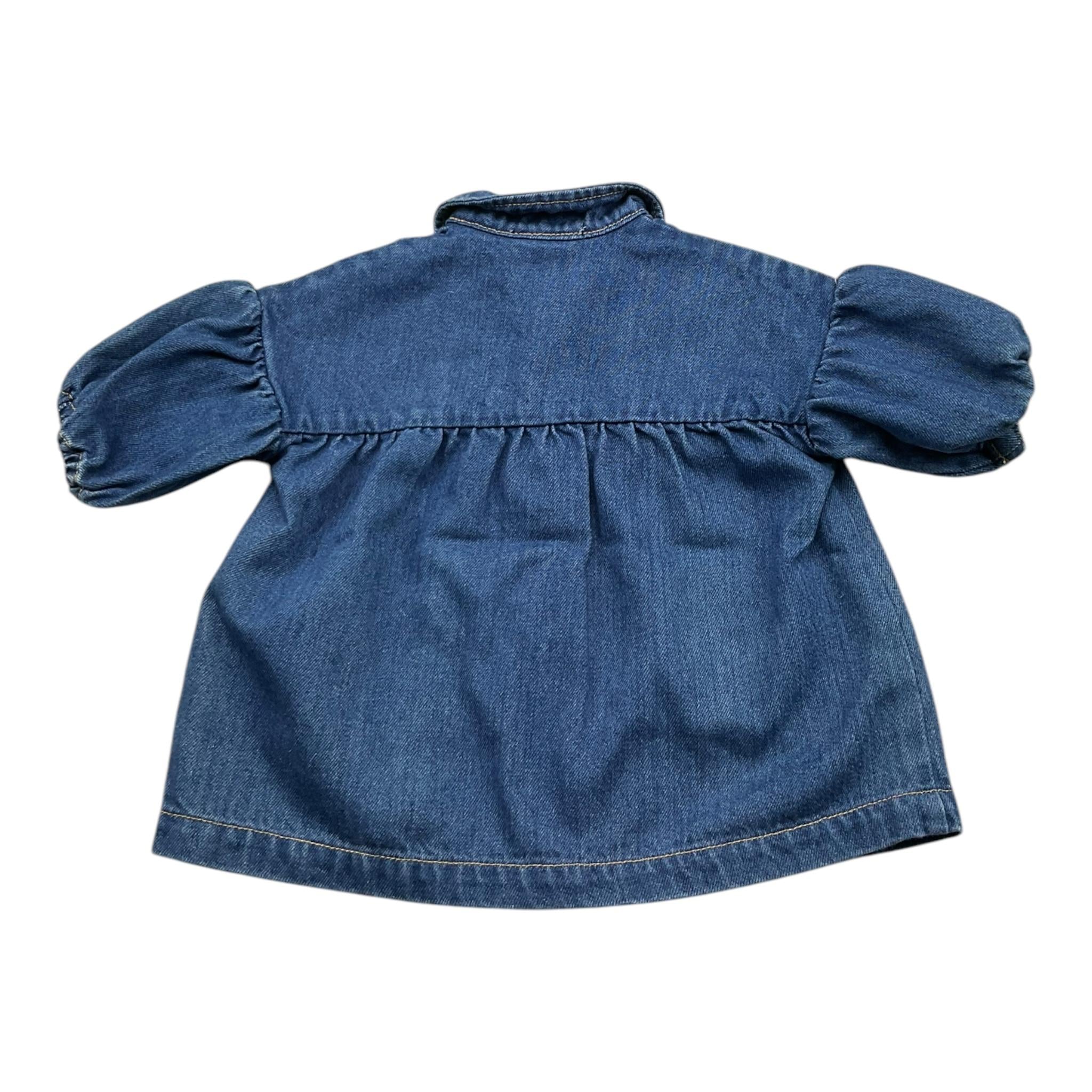 MOSCHINO abito in denim mezza manica tinta unita Blu per Neonata MDV0CO BLU MOSCHINO 