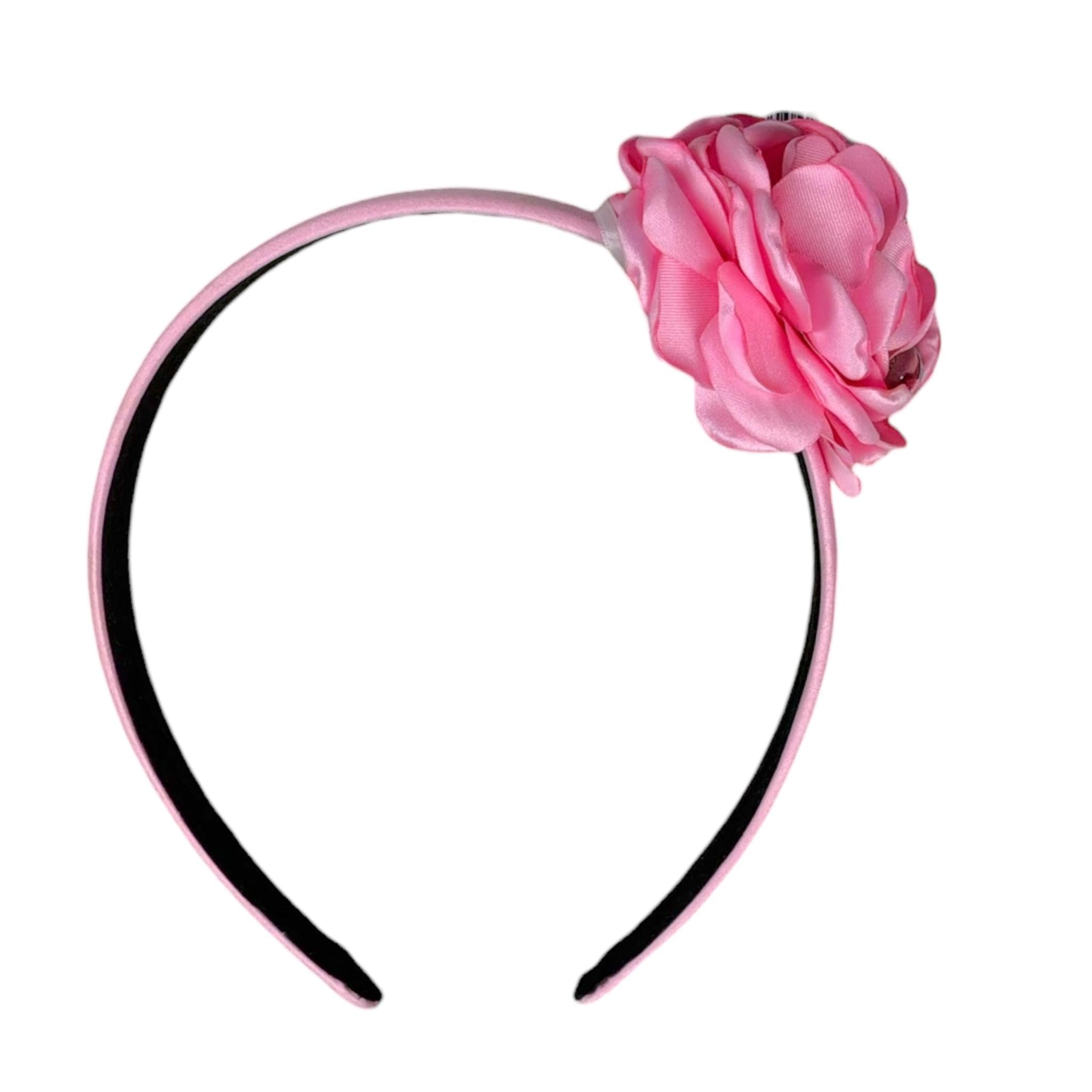 Liu Jo Cerchietto Tinta Unita con Applicazione Fiore per Bambina KA5126 ROSA LIU JO 