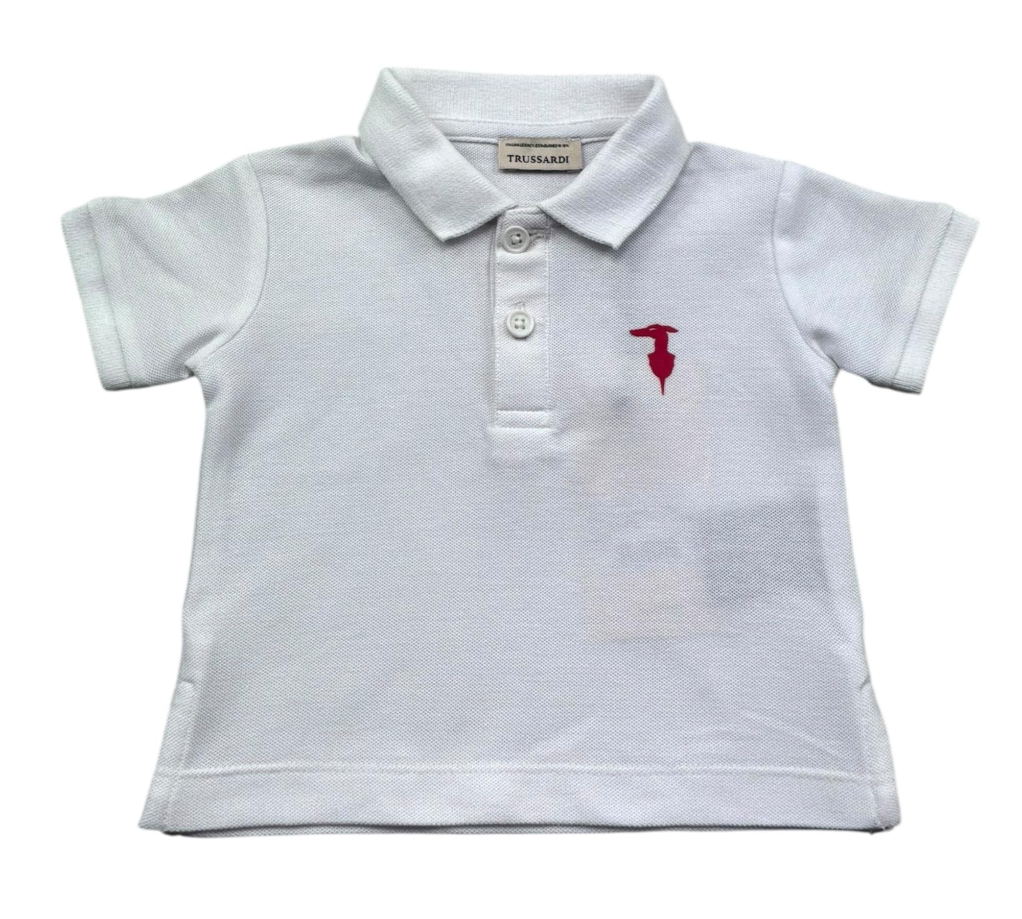 Trussardi Polo Mezza Manica Tinta Unita con Logo per Neonato TIP26002PO BIANCO TRUSSARDI 