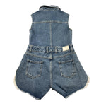 Marc Ellis Tuta Intera In Denim Giromanica Tinta Unita per Bambina JMJJP01233 BLU MARC ELLIS 