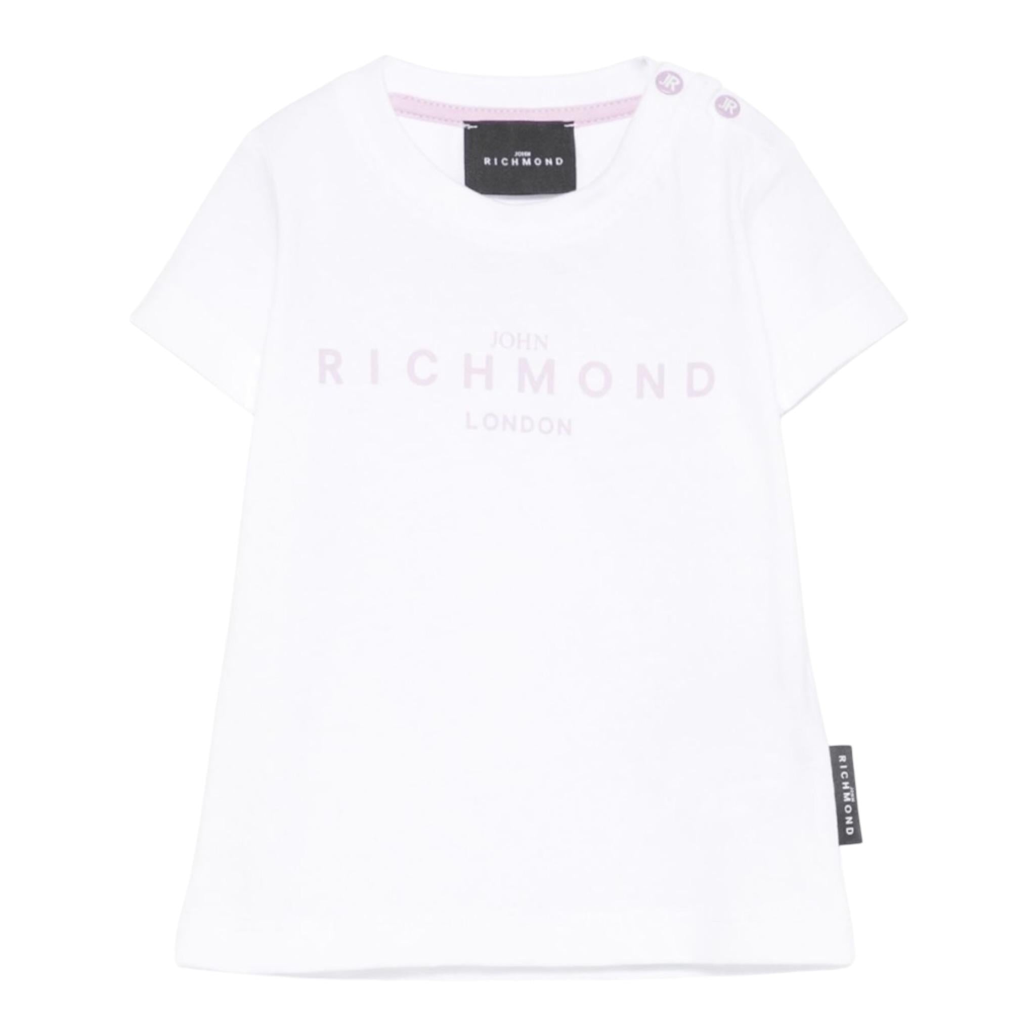 John Richmond T-Shirt Girocollo Tinta Unita con Stampa per Neonata RIP25002TSXXXXX BIANCO JOHN RICHMOND 