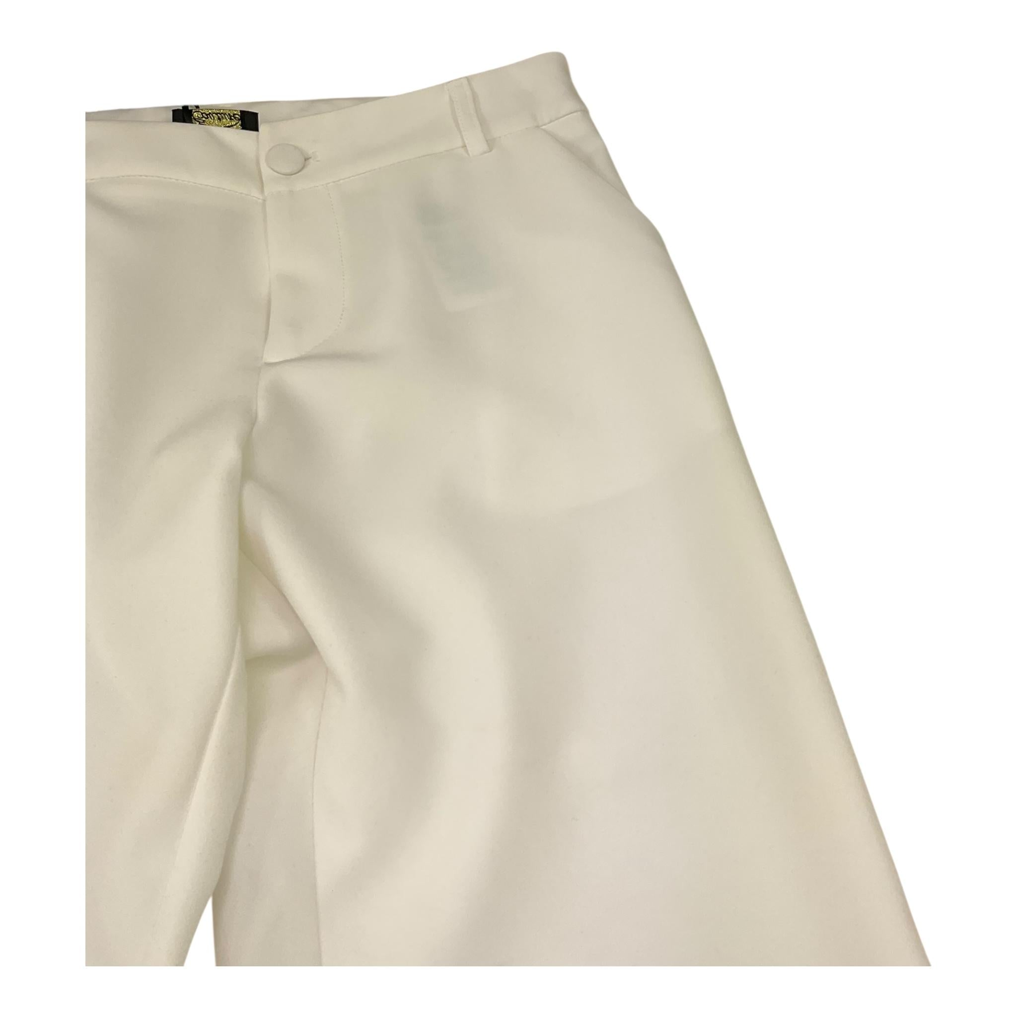 Fun & Fun Pantalone Tinta Unita Modello A Zampa per Bambina FNCJPT01018 BIANCO FUN & FUN 