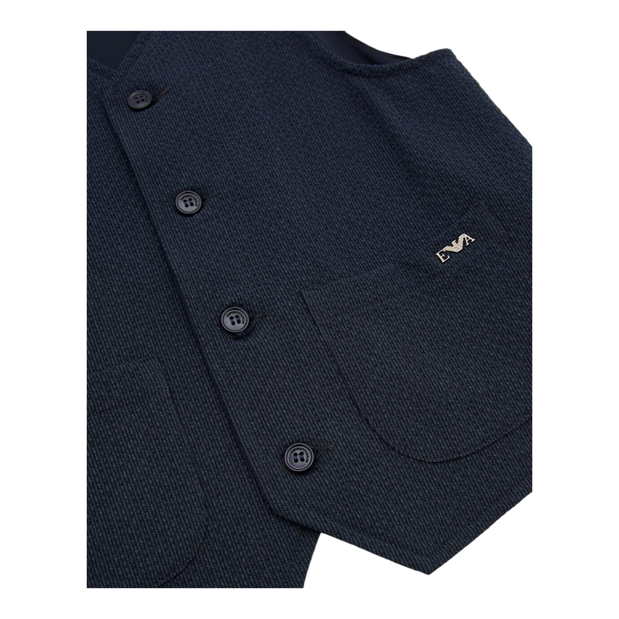 Emporio Armani Gilet Tinta Unita per Bambino EB000124 BLU EMPORIO ARMANI 