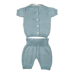 Scaldacuore Completo 2 Pezzi T-Shirt-Bermuda In Maglia per Neonato PS09PCOEPE24 AZZURRO SCALDACUORE 