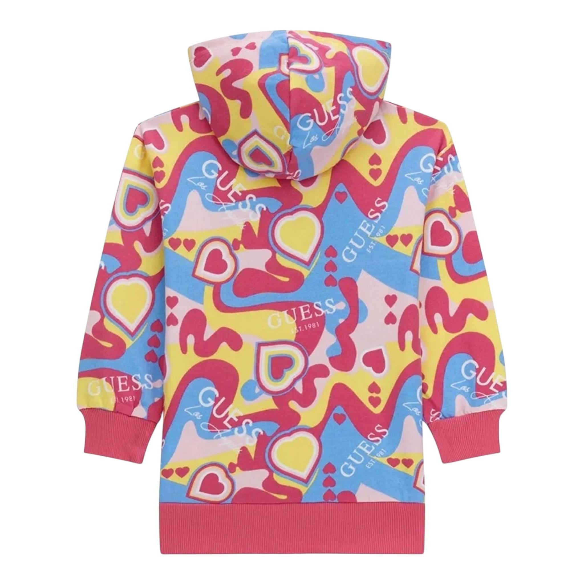 GUESS abito modello felpa multicolor con fantasia e cappuccio Multicolor per Neonata K4YK10KA6R3 MULTICOLOR GUESS 