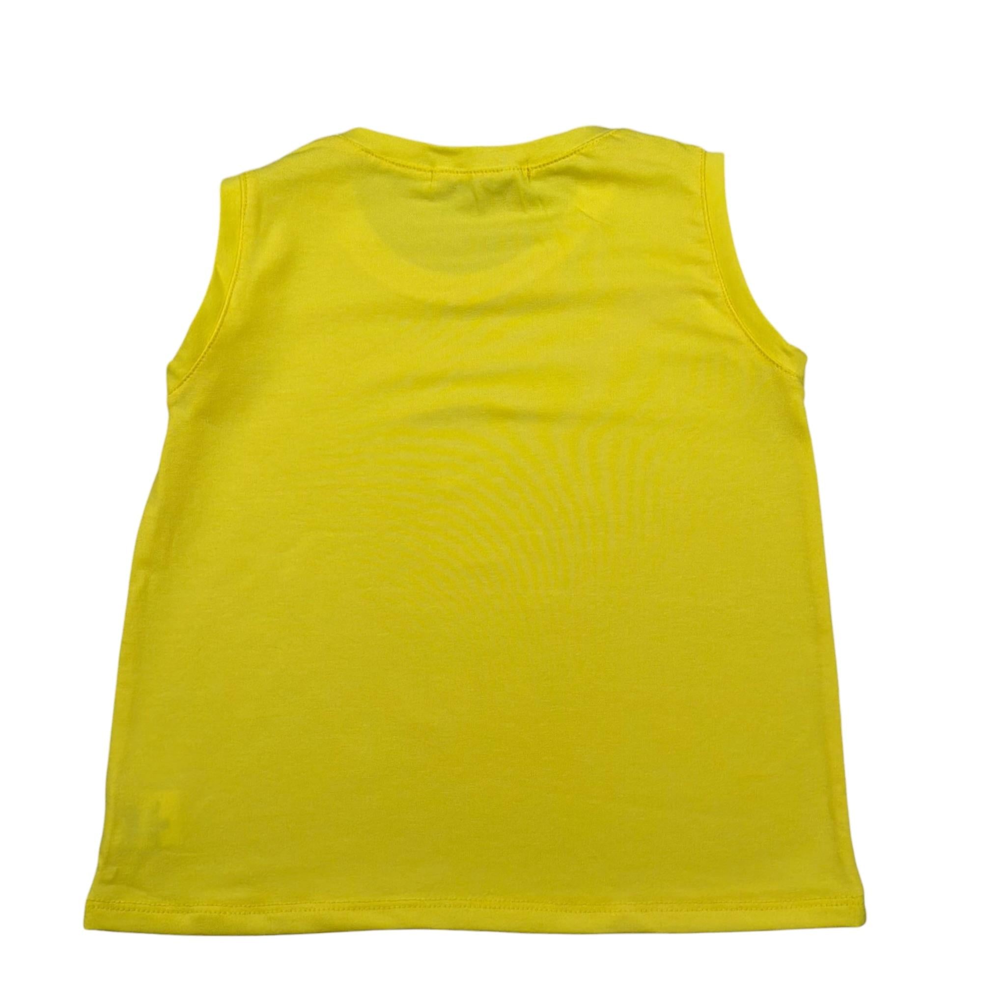 Mousse Canotta Tinta Unita con Stampa per Neonato DINOBEACHHN GIALLO MOUSSE 