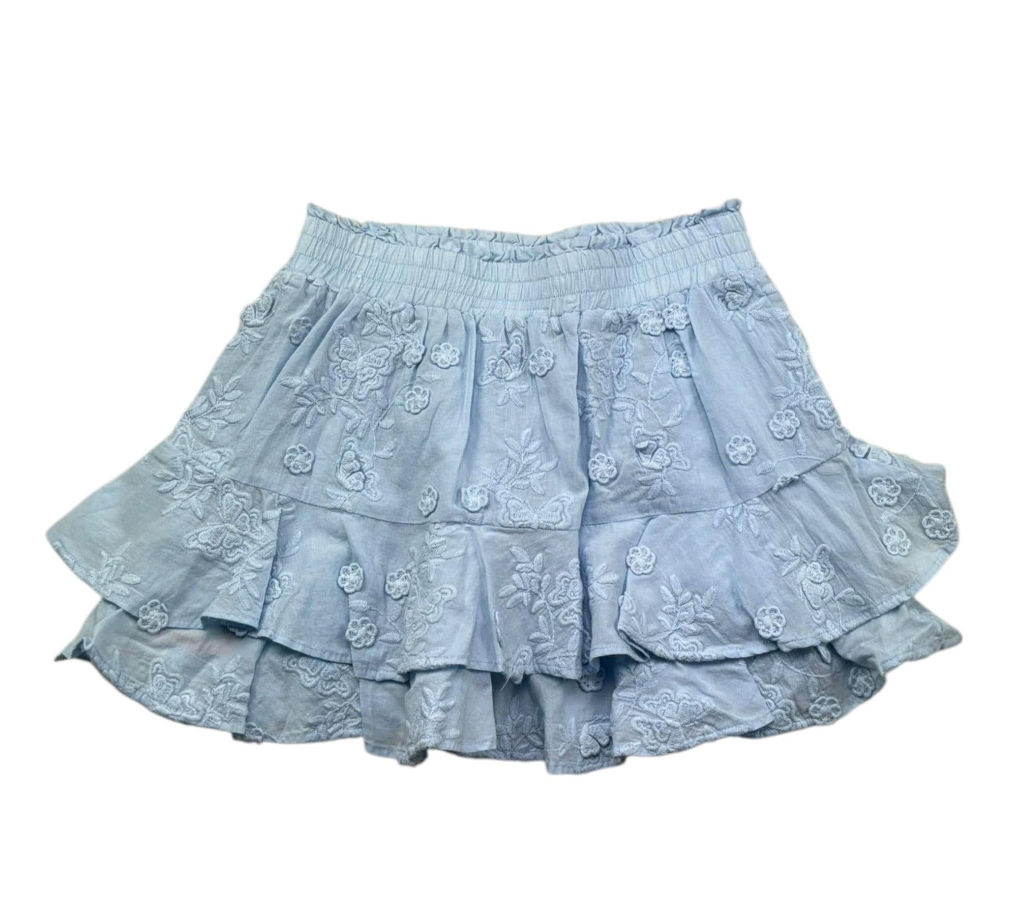 Saint Barth Gonna Tinta Unita con Balze per Bambina EIV002 AZZURRO SAINT BARTH 