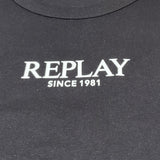 Replay T-Shirt Girocollo Tinta Unita con Logo per Bambino SB7404 NERO REPLAY 
