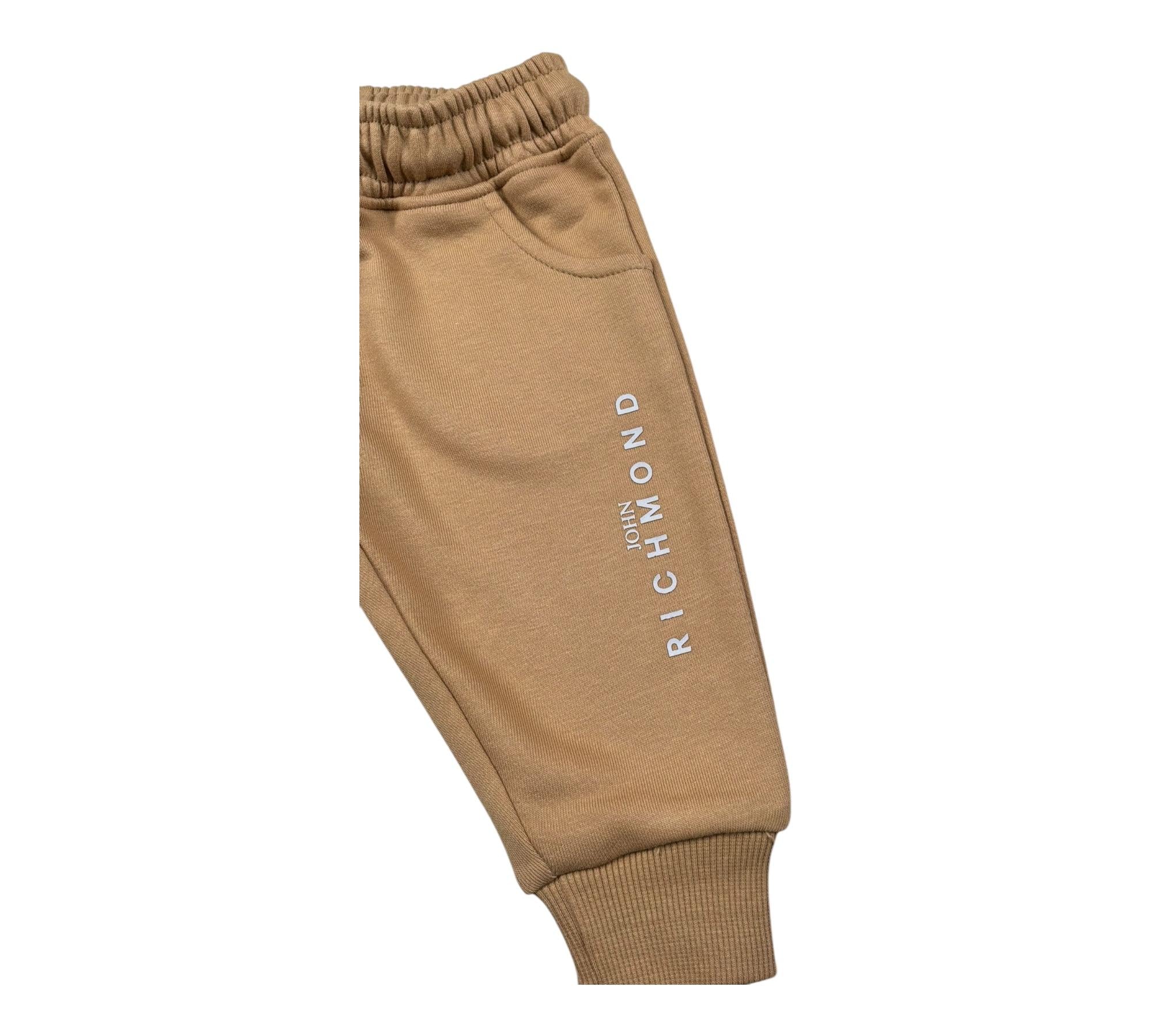 John Richmond Pantalone Tuta Tinta Unita con Logo per Neonato RIP26003PA MARRONE JOHN RICHMOND 