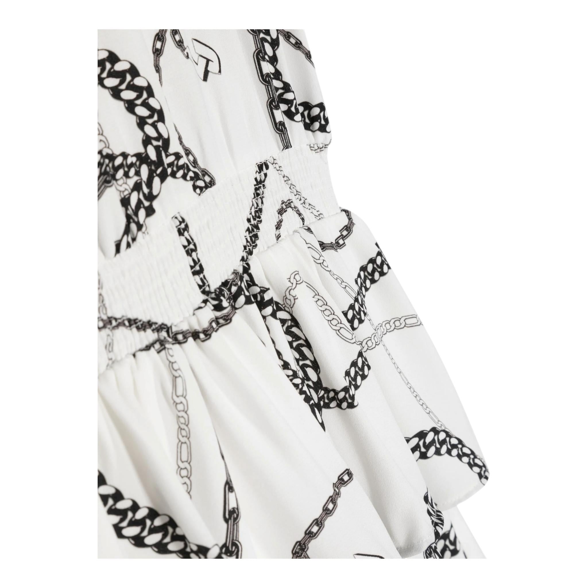 Liu Jo Abito Mezza Manica Tinta Unita con Stampe per Bambina GA3163 BIANCO LIU JO 