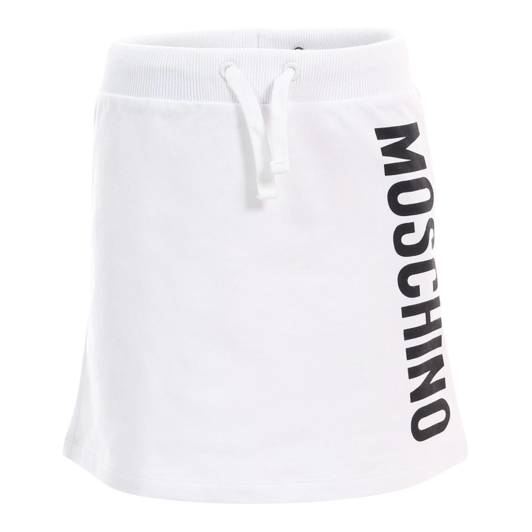 Moschino Gonna Tinta Unita con Stampa Logo per Bambina HDJ03S BIANCO MOSCHINO 
